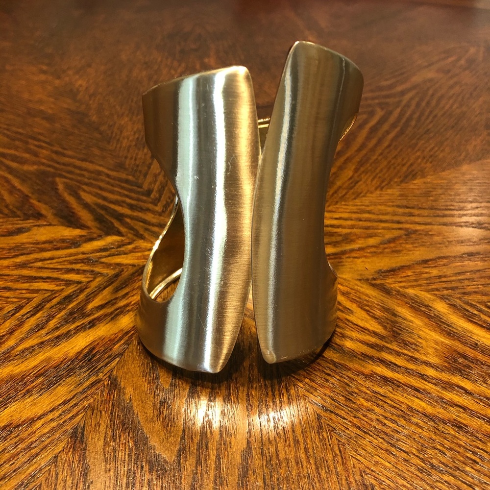 “Gold” metal cuff bracelet.